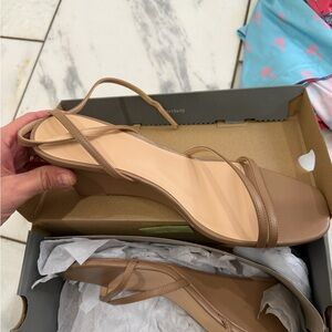 LOFT Tan Strappy Wedge